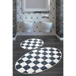 Chilai Home Dama Djt 2li Set Banyo Halısı Paspas Seti, Klozet Takımı