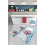 Chilai Home Fennel 3'lü Set Paspas Yıkanabilir Kaymaz Taban Banyo Halısı Klozet Takımı