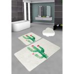 Chilai Home Fıore 2'li Set Banyo Halısı Yıkanabilir, Kaymaz Taban Djtbanyo - Renkli - 5073