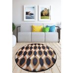Chilai Home Gold And Black Djt Çap Dekoratif Modern 140x140 cm Halı
