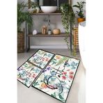 Chilai Home Green In Flower Djt 3'lü Set Banyo Halısı
