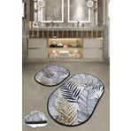 Chilai Home Herbal 2'li Set Paspas Yıkanabilir Kaymaz Taban Banyo Halısı Klozet Takımı
