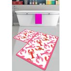 Chilai Home Homard Djt 2'li Set Banyo Paspası Kaymaz Tabanlı Banyo Halısı Klozet Takımı