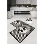 Chilai Home Kareli Panda 2'li Set Banyo Paspas Seti,paspas Takımı,klozet Takımı Djtbanyo - Renkli