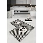 Chilai Home Kareli Panda Djt 2li Set Banyo Paspas Seti,Paspas Takımı,Klozet Takımı