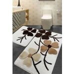 Chilai Home Kırçiçeği Bej 2'li Set 60x100 Cm 50x60 Cm Banyo Halısı Paspas Seti, Klozet Takımı Akrilik