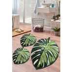 Chilai Home Lapel Green 3'lü Set Banyo Halısı