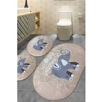 Chilai Home Lepanti Bej 3'lü Set Djt Banyo Halısı