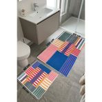 Chilai Home Leures 3'lü Banyo Paspası,Kaymaz Tabanlı,Yıkanabilir 60x100 50x60 50x60 cm