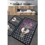 Chilai Home Levan Djt 3'lü Set Paspas Yıkanabilir Kaymaz Taban Banyo Halısı