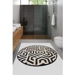 Chilai Home Lıne Çap 100 Cm Banyo Halısı Yıkanabilir, Kaymaz Taban