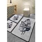 Chilai Home Lipha Gri 3'lü Set Djt Banyo Halısı