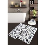Chilai Home Lori 3'lü Set Paspas Yıkanabilir Kaymaz Taban Banyo Halısı Klozet Takımı