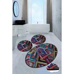 Chilai Home Maglie Djt 3'lü Set Paspas Kaymaz Taban Yıkanabilir Banyo Halısı Klozet Takımı