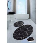 Chilai Home Marble 2'li Set Klozet Takımı Banyo Paspas Seti Halısı Djtbanyo - 1273 - Siyah