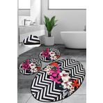 Chilai Home Marken 3'lü Set Banyo Halısı Paspas Kaymaz Taban Yıkanabilir Klozet Takımı Djtbanyo