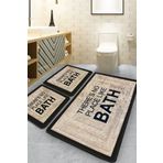 Chilai Home No Place Bej 3'lü Set Banyo Paspası