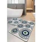 Chilai Home Occhio 2'li Set Banyo Halısı Yıkanabilir Kaymaz Taban Paspas Klozet Takımı