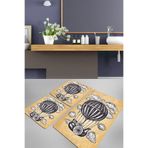 Chilai Home Propeller 3lü Set Djt Banyo Halısı Kaymaz Tabanlı Klozet Takımı Paspas Seti