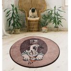 Chilai Home Pugs Coffee Djt 140x140 cm Dekoratif Salon Halısı