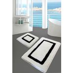 Chilai Home Quadrato Siyah 2'li Set Paspas Yıkanabilir Kaymaz Taban Banyo Halısı