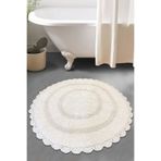 Chilai Home Regnum Cotton Ekru 100x100 cm Pamuklu Yıkanabilir Banyo Halısı