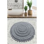 Chilai Home Regnum Cotton Gri Çap 100x100 Cm Pamuklu Yıkanabilir Banyo Halısı
