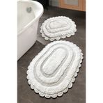 Chilai Home Regnum Ekru %100 Cotton Banyo Halısı Pamuklu 2 Li Set