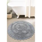 Chilai Home Regnum Gri Çap 90x90 Cm %100 Pamuklu Yıkanabilir Banyo Halısı
