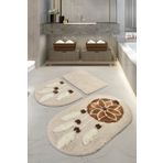 Chilai Home Rüya Kahve 3'lü Set Banyo Halısı Yıkanabilir Kaymaz Taban Akrilik