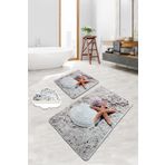 Chilai Home Starfısh 2'li Set Banyo Halısı Paspas Yıkanabilir Kaymaz Taban Klozet Takımı