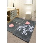 Chilai Home Sweet Füme 3lü Set 60x100 Cm 50x60 Cm 40x60 Cm Klozet Takımı