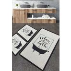 Chilai Home Take A Bath Djt 3'lü Set Yıkanabilir Kaymaz Banyo Halısı Paspas