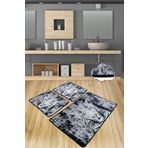 Chilai Home Tiger 3'lü Set Banyo Halısı Paspas Yıkanabilir Kaymaz Taban Klozet Takımı