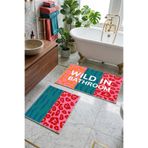 Chilai Home Wildleos 2 li Banyo Paspası,Kaymaz Tabanlı,Yıkanabilir 60x100 50x60 50x60 cm