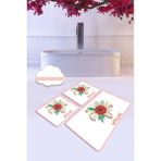 Chilai Home Wıth Love 3'lü Set Banyo Halısı Paspas Klozet Takımı Yıkanabilir , Kaymaz Taban Djtbanyo - Renkli