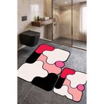 Chilai Home Woven Pembe 2 li Banyo Paspası,Kaymaz Tabanlı,Yıkanabilir 60x100 50x60 cm