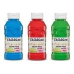 Chıldgen Naturel Colors - Parmak Boyası Canlı Renkler 3'lü Set 350ML Mavi-Yeşil-Kırmızı