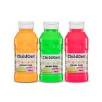 ChildGen Süper Yıkanabilir 4'lü Parmak Boya Neon Set 350 ml x 3 Turuncu/Yeşil/Pembe