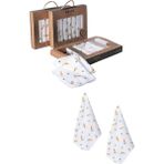 Childiva Unisex Bebek Pamuklu Organik 1/24 Ay Kutulu 7'li Havuç Desenli Ağız Silme Mendili - Çok Renkli - Yenidoğan