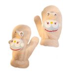 CHILDWEET 1 Çift penguen eldiven parmaksız eldiven kış kaynağı taşınabilir kış eldiveni Karikatür süslemek Aksesuarlar eldivenler Bebek Taklit tavşan tüyü