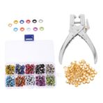 CHILDWEET 1 Set Gaz Göz Kelepçesi Seti Delgeç El Tipi Göz Kiti Metal Göz Kiti Ağır Hizmet Tipi Grommet Alet Kiti Manuel Grommet Pres Makinesi Dikiş Aksesuarları Manyetik Grommet Aleti Ütü