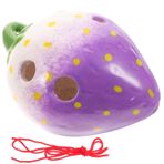 CHILDWEET 1 Takım 6 Meyve Ocarina Aztek Ölüm Düdüğü Geleneksel Ocarina 6 Delikli Kolye Ocarina 6 Delikli Tenor Ocarina Için Ocarina Enstrümanlar Ocarina Çini Nota Çocuk Mor Seramik Flüt