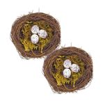 CHILDWEET 2 Takım Simüle edilmiş kuş yuvası yumurtaları dış mekan için kuş besleyicileri cüceler sahte kuş bahçe süsü Dekoratif kuş yuvası dekoratif kuş evleri kuş zanaat kamış
