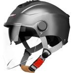 China 3c Sertifikalı Elektrikli Araç Kask Bayanlar Yaz Güneş Koruyucu Pil Motosiklet Yarım Kask Erkek Çift Ayna Dört Mevsim Emniyet Kaskı (Yurt Dışından) - Gri