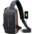China Dolls Erkek Moda Omuz Çantası Spor Eğlence Çok Fonksiyonlu Crossbody Çanta (Yurt Dışından) - Siyah - Kahverengi