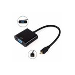 China Micro Hdmi to Vga Kablo Dönüştürücü Çevirici Adaptör Siyah