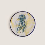 Chios Ahtapot Mini Pasta Tabağı 15 cm Mavi/beyaz - Mavi - Beyaz
