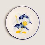 Chios Yunus Pasta Tabağı 19 cm Mavi/beyaz - Mavi - Beyaz
