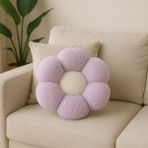Chizgy Peluş Top Yastık Welsoft Dekoratif Kırlent Yumuşak Yuvarlak Minder Ev Dekoru Şık Tasarım - 35 x 35 cm - Ekru - Lacivert